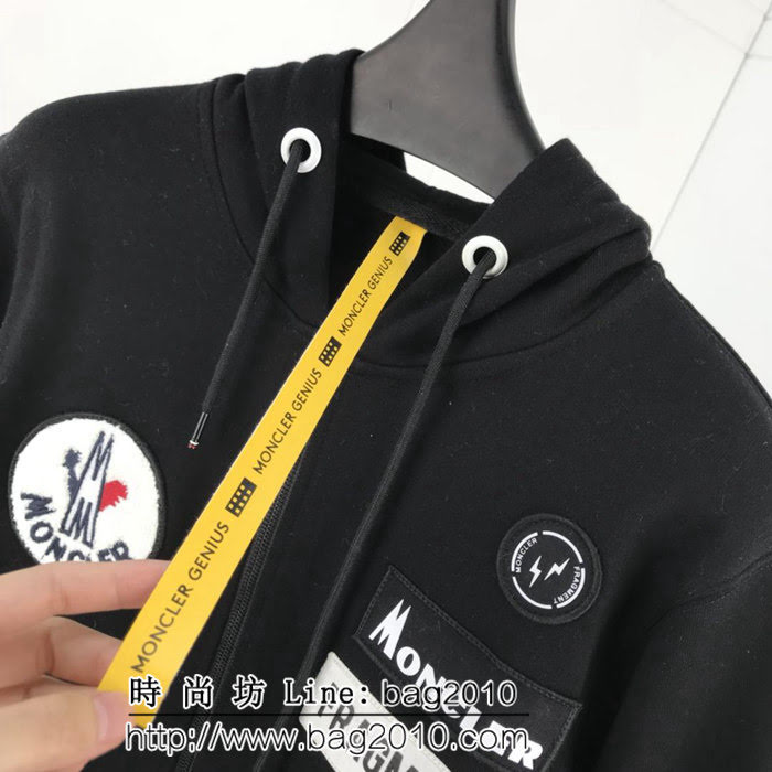 MONCLER蒙口 X Fragment 18SS蒙口藤原浩 閃電限定 Backstag螺紋棉男款衛衣 ydi1829